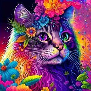 Cat of Many Colors Diamond Painting Kit #652